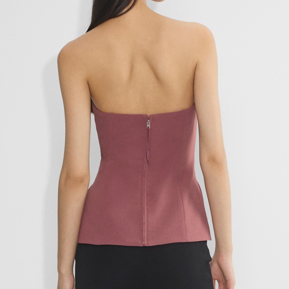 Aritzia Strapless Peplum Top in Mauve - Picture 5 of 14